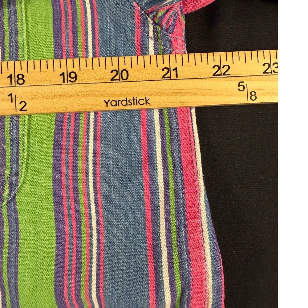 Vintage Esprit Striped Button Down Shirt Medium Cotton 90s Grunge Colorblock - Picture 4 of 6